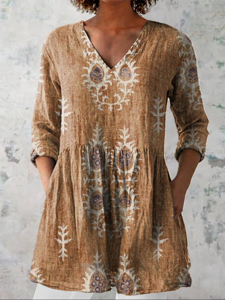 Elise | Blouse longue avec décolleté en V