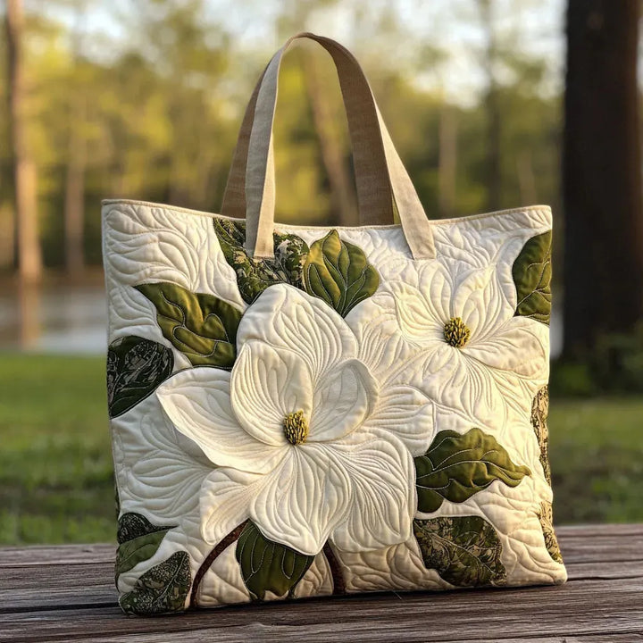 Sac en cuir matelassé fait main - Élégants Lys Blancs