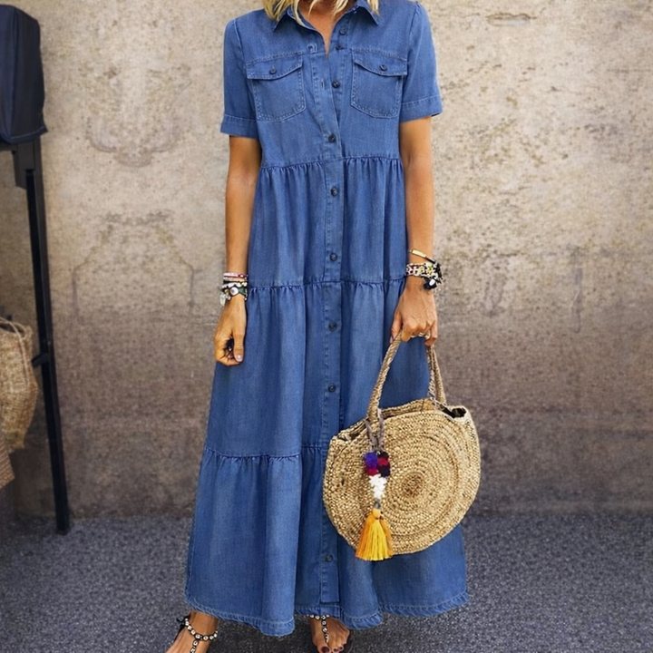 Elizabeth | Robe Midi À Bouton En Avant