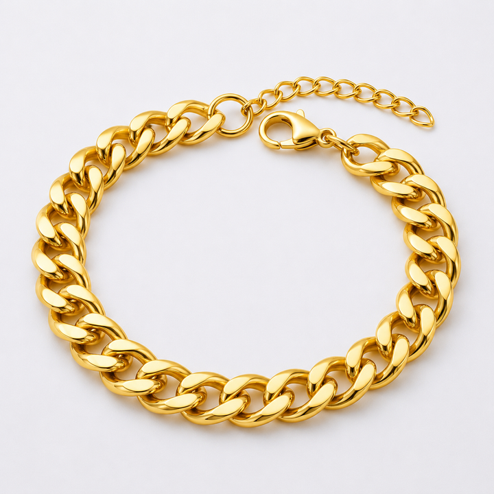 Bracelet de cheville en chaîne cubaine — Or