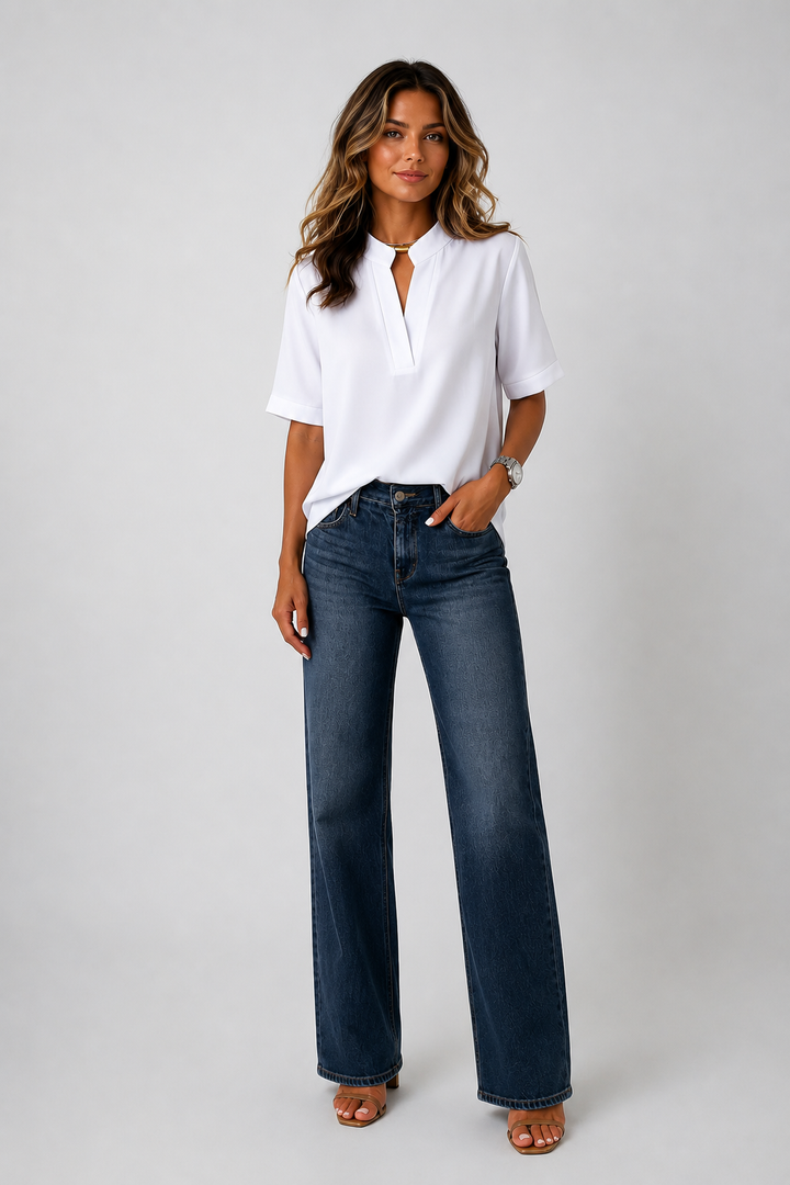 Auvelle │ Blouse Élégante à Col Raffiné