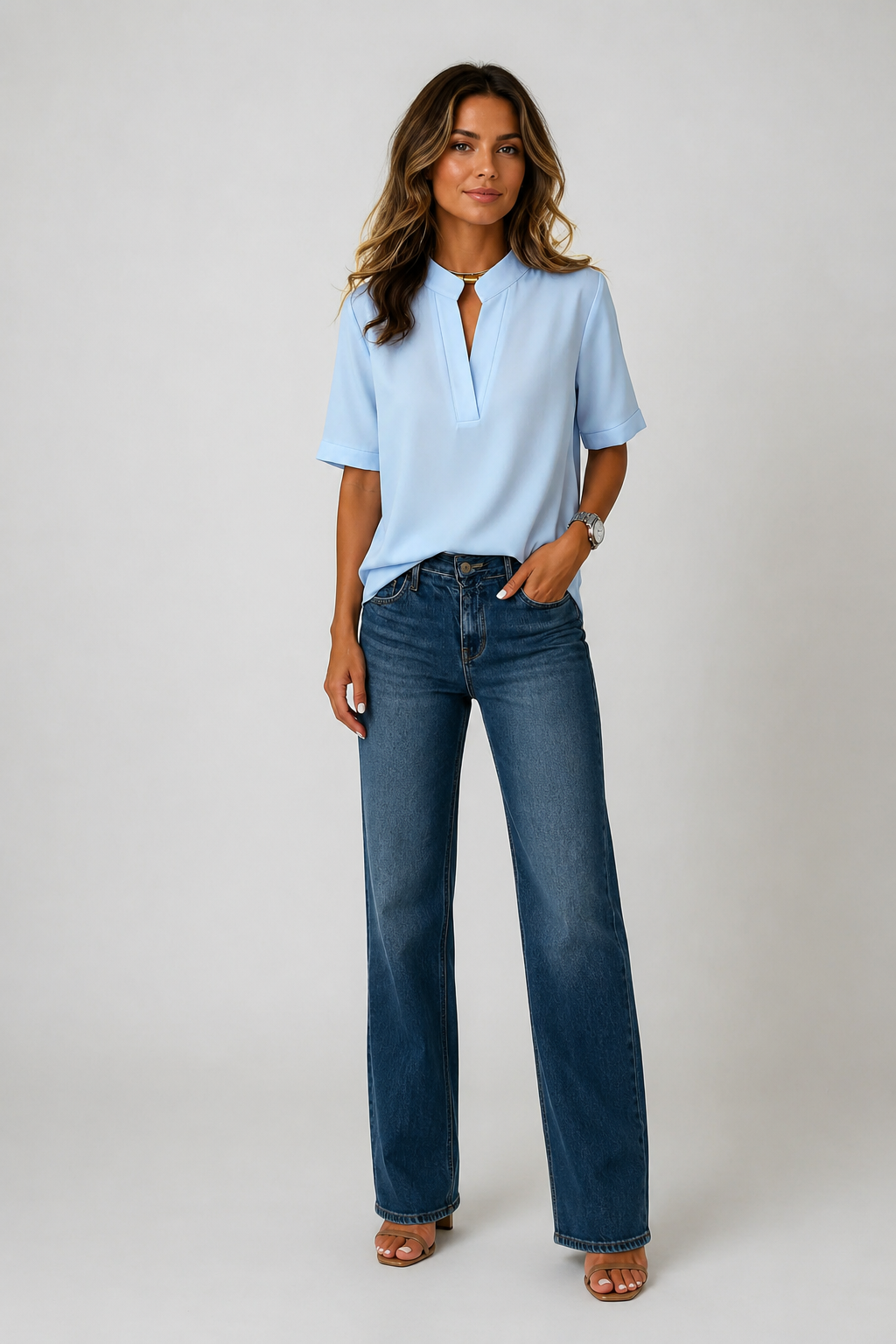 Auvelle │ Blouse Élégante à Col Raffiné