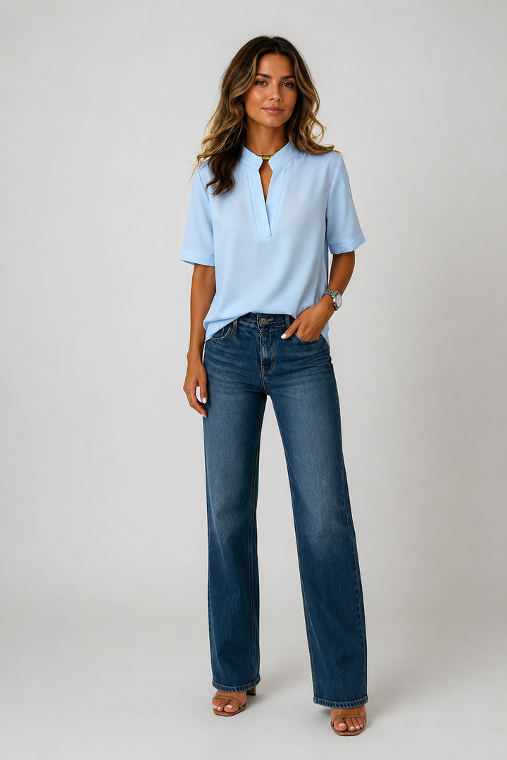 Auvelle │ Blouse Élégante à Col Raffiné