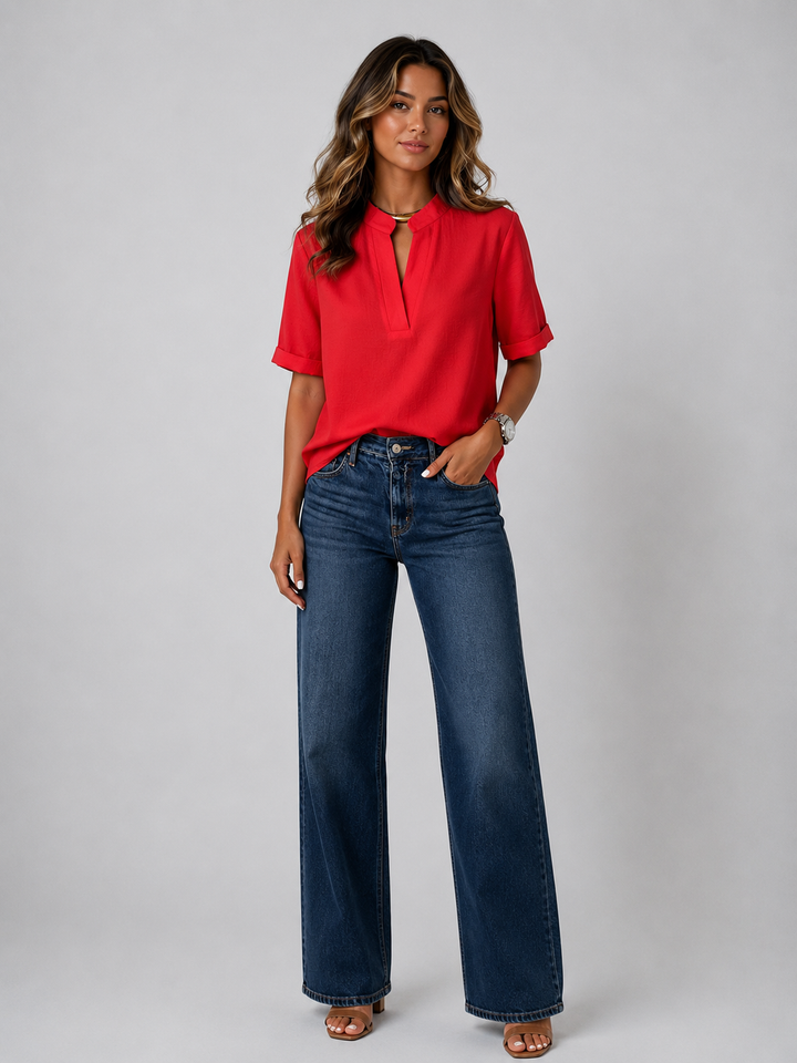 Auvelle │ Blouse Élégante à Col Raffiné
