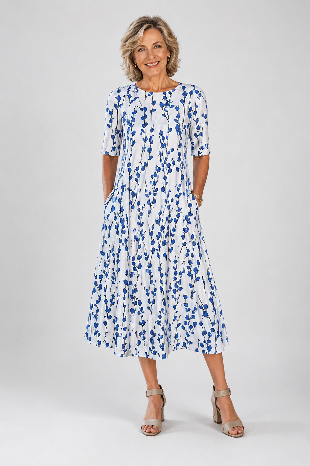 Auvelle | Robe Midi Fleurie à l'Élégance Naturelle