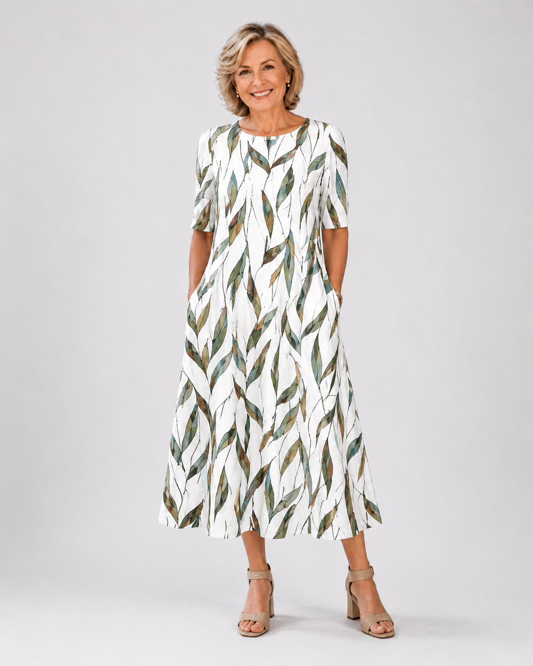 Auvelle | Robe Midi Fleurie à l'Élégance Naturelle