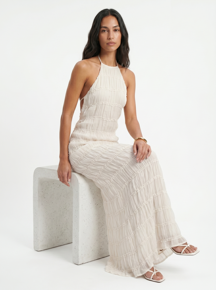 Ángela | Robe maxi élégante d'été avec col halter