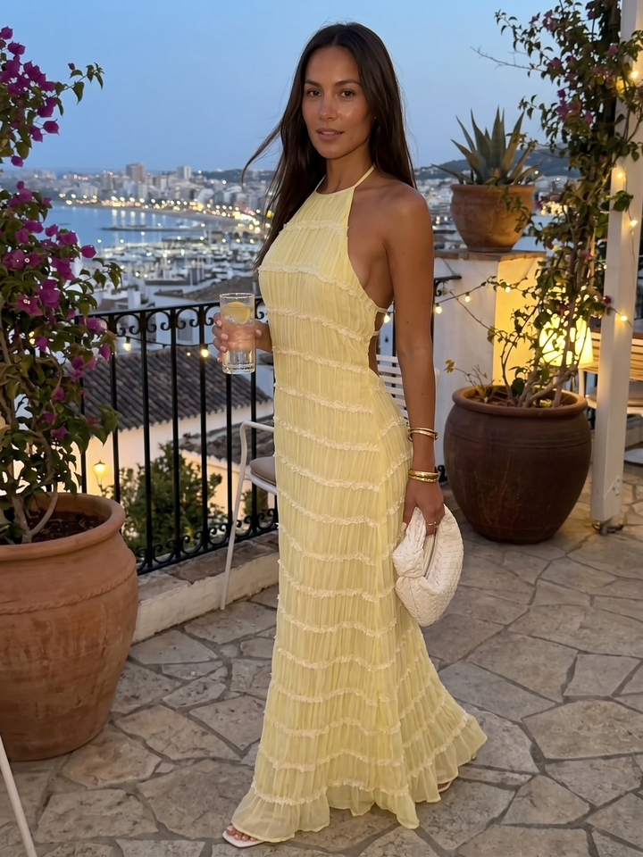 Ángela | Robe maxi élégante d'été avec col halter