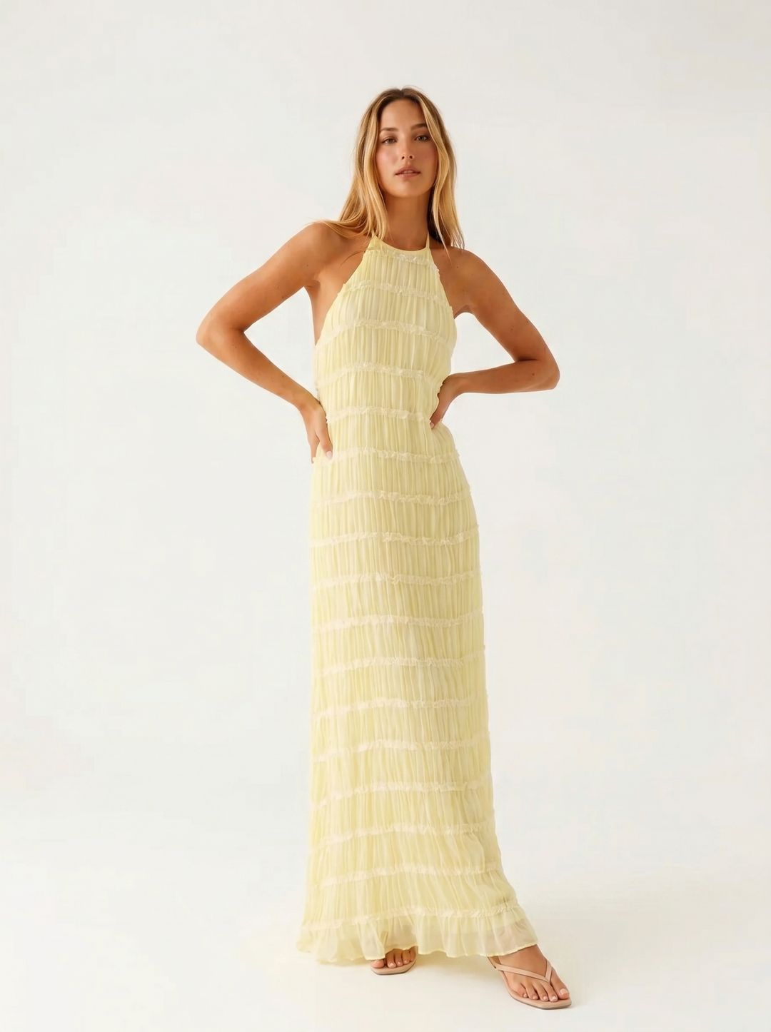 Ángela | Robe maxi élégante d'été avec col halter