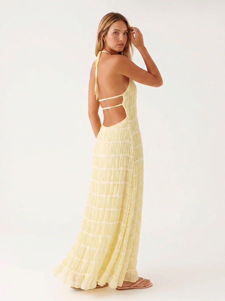 Ángela | Robe maxi élégante d'été avec col halter