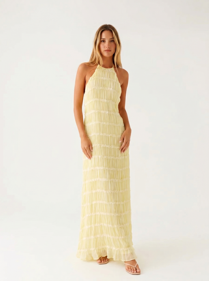 Ángela | Robe maxi élégante d'été avec col halter
