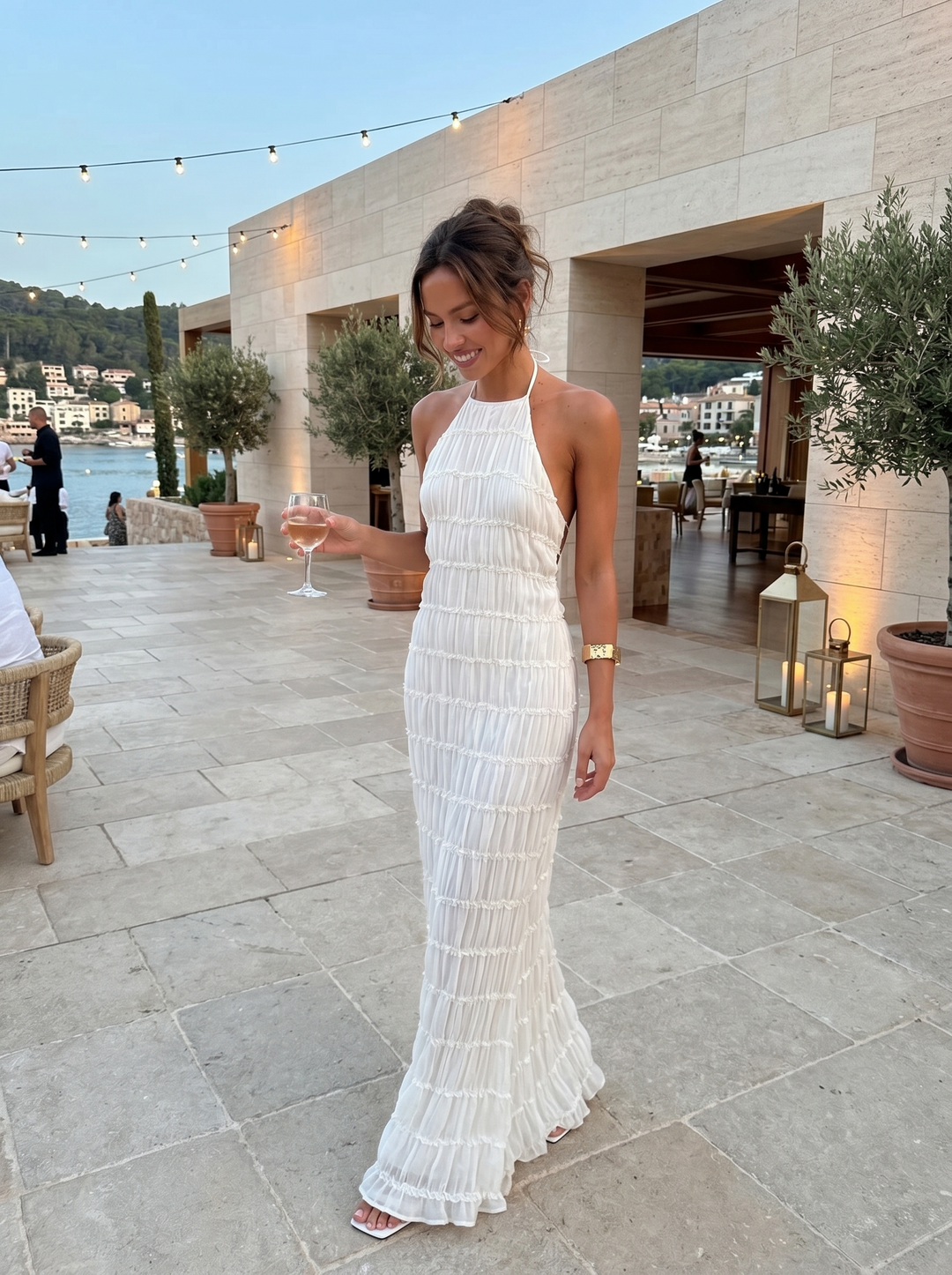 Ángela | Robe maxi élégante d'été avec col halter