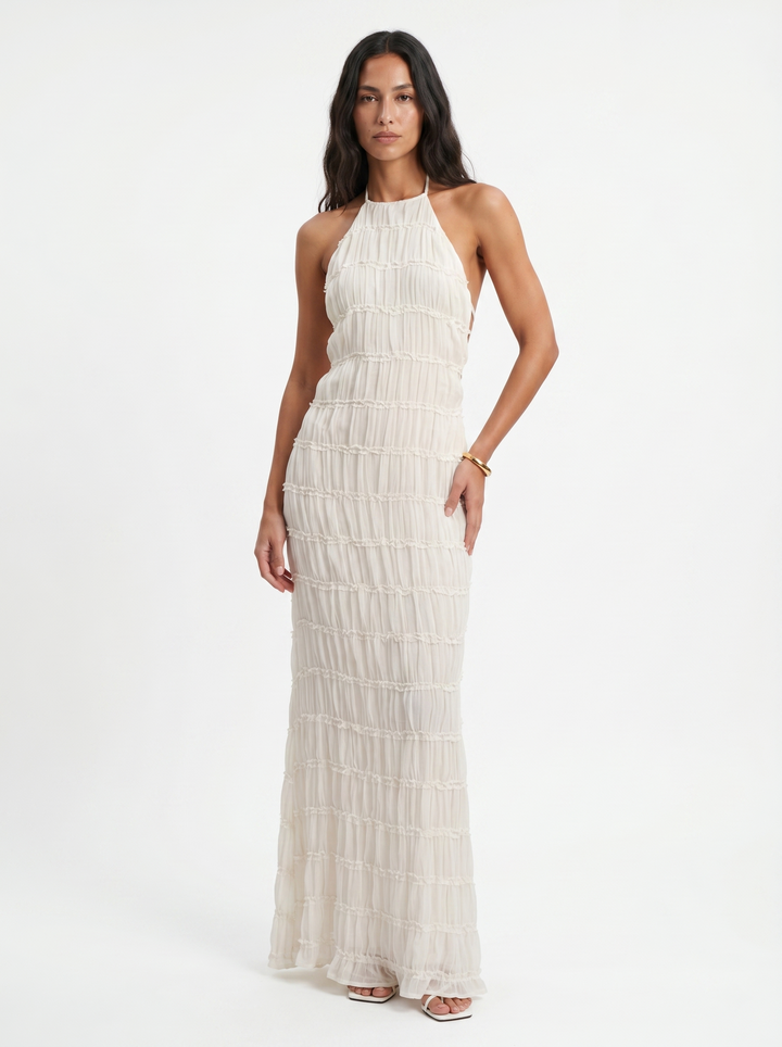 Ángela | Robe maxi élégante d'été avec col halter