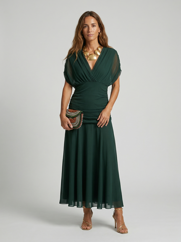 Beatriz | Robe longue avec décolleté en V et imprimé floral