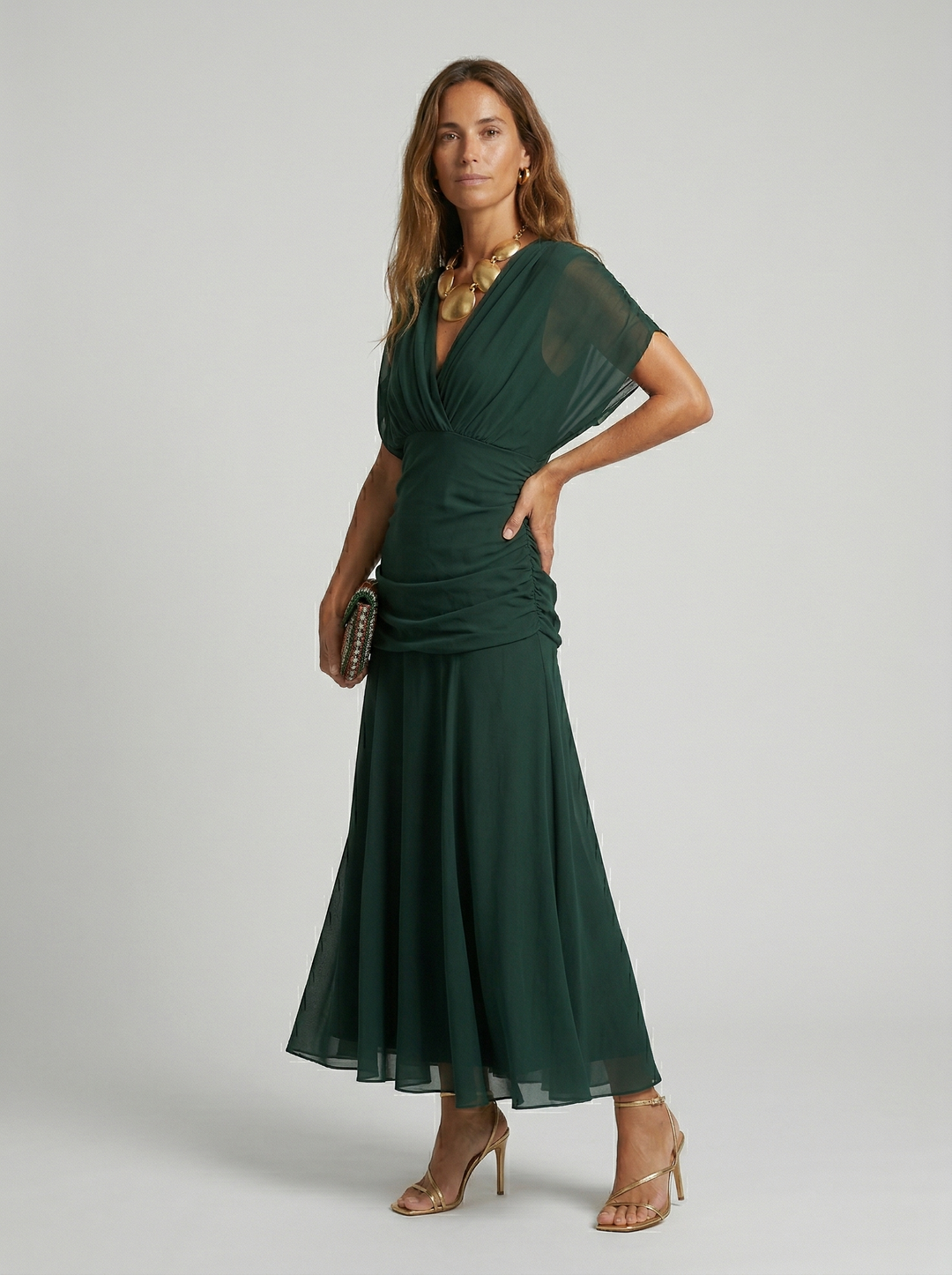 Beatriz | Robe longue avec décolleté en V et imprimé floral