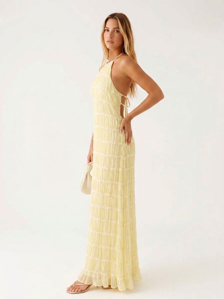 Ángela | Robe maxi élégante d'été avec col halter