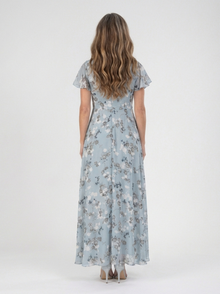 Auvelle | Robe Maxi en Chiffon Floral Ismeria