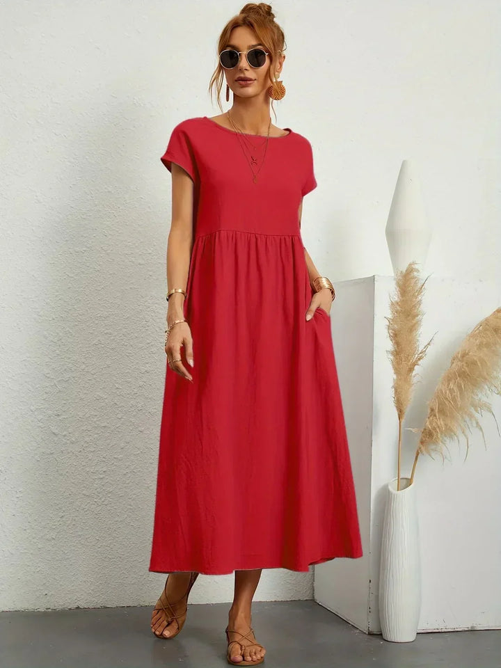 Catalina | Robe midi fluide en coton et soie