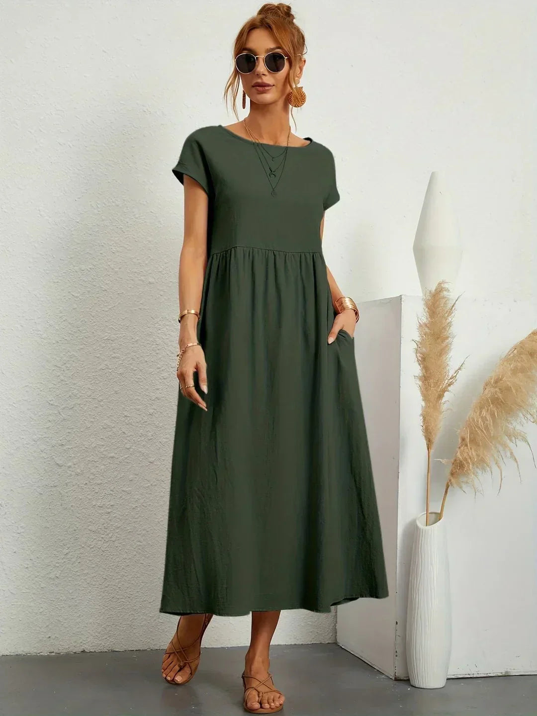 Catalina | Robe midi fluide en coton et soie