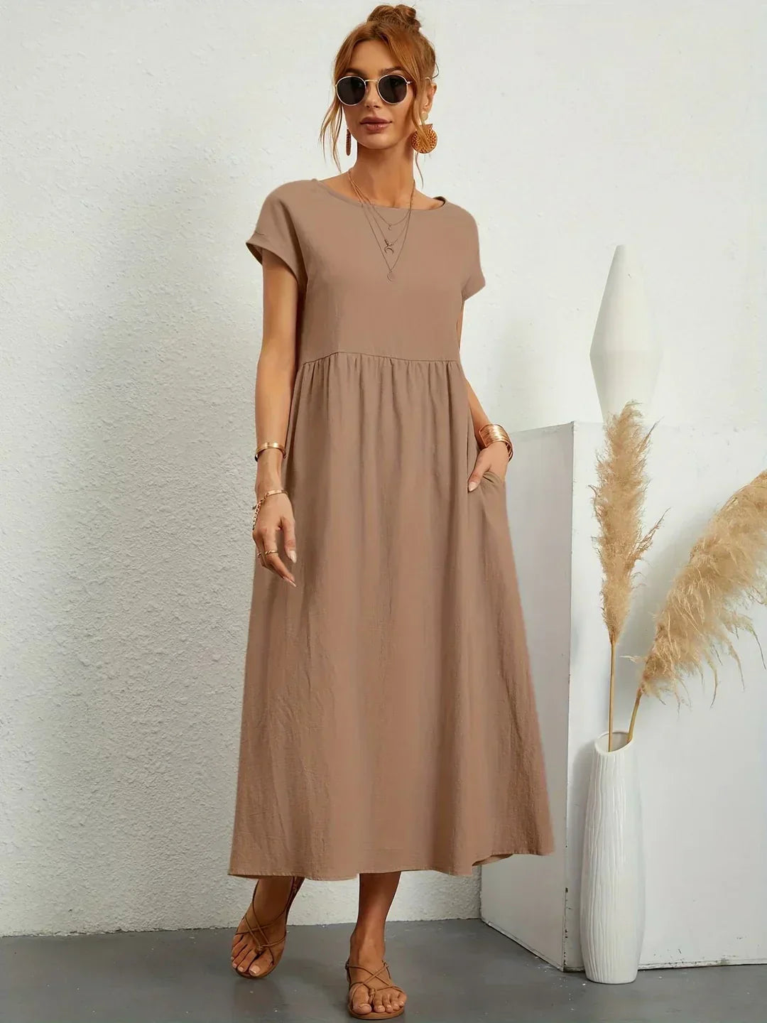 Catalina | Robe midi fluide en coton et soie