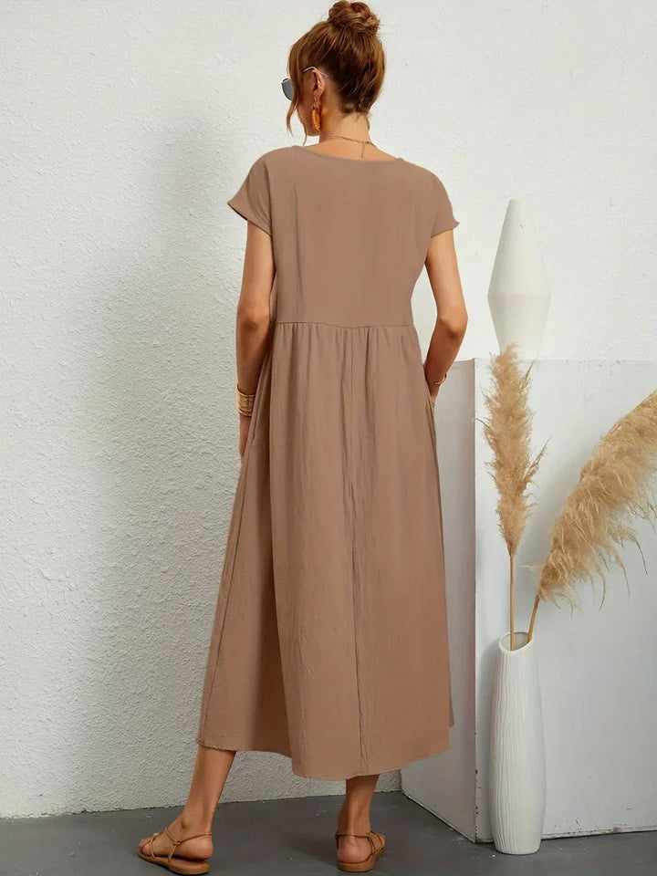 Catalina | Robe midi fluide en coton et soie
