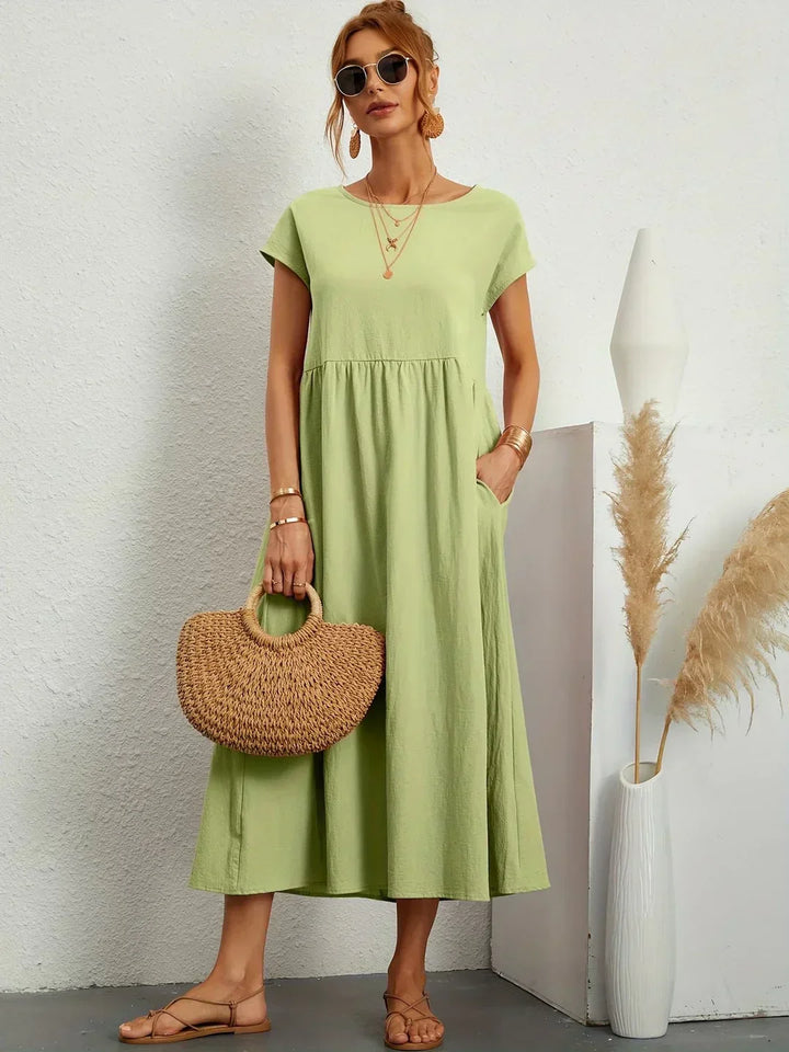 Catalina | Robe midi fluide en coton et soie
