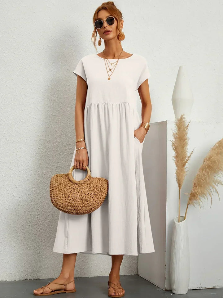 Catalina | Robe midi fluide en coton et soie