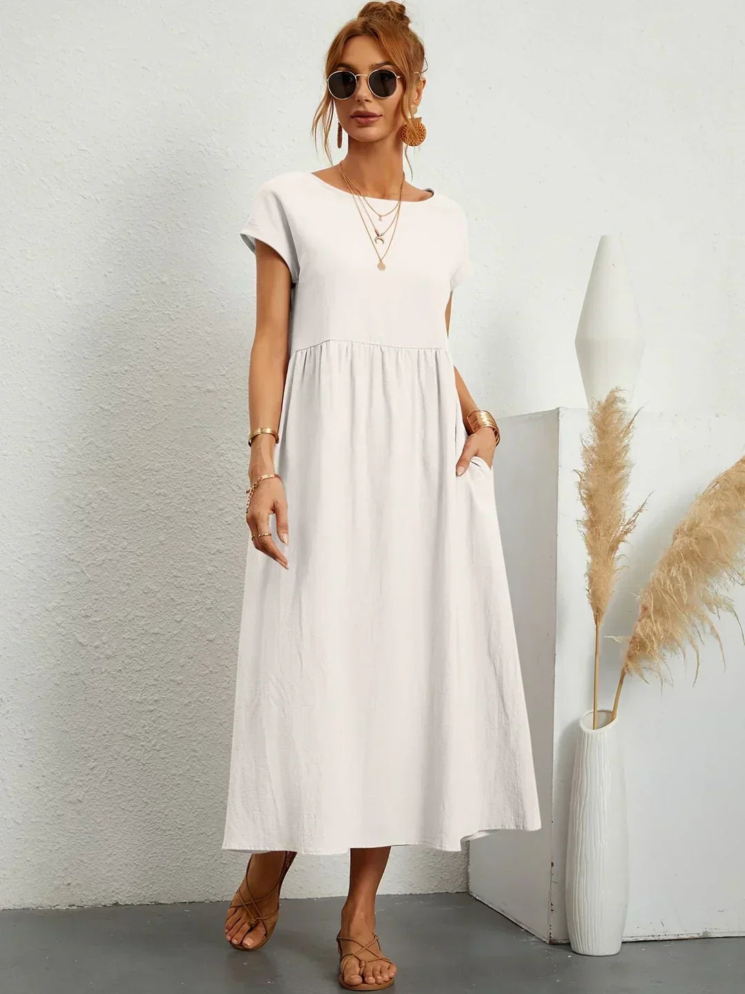Catalina | Robe midi fluide en coton et soie
