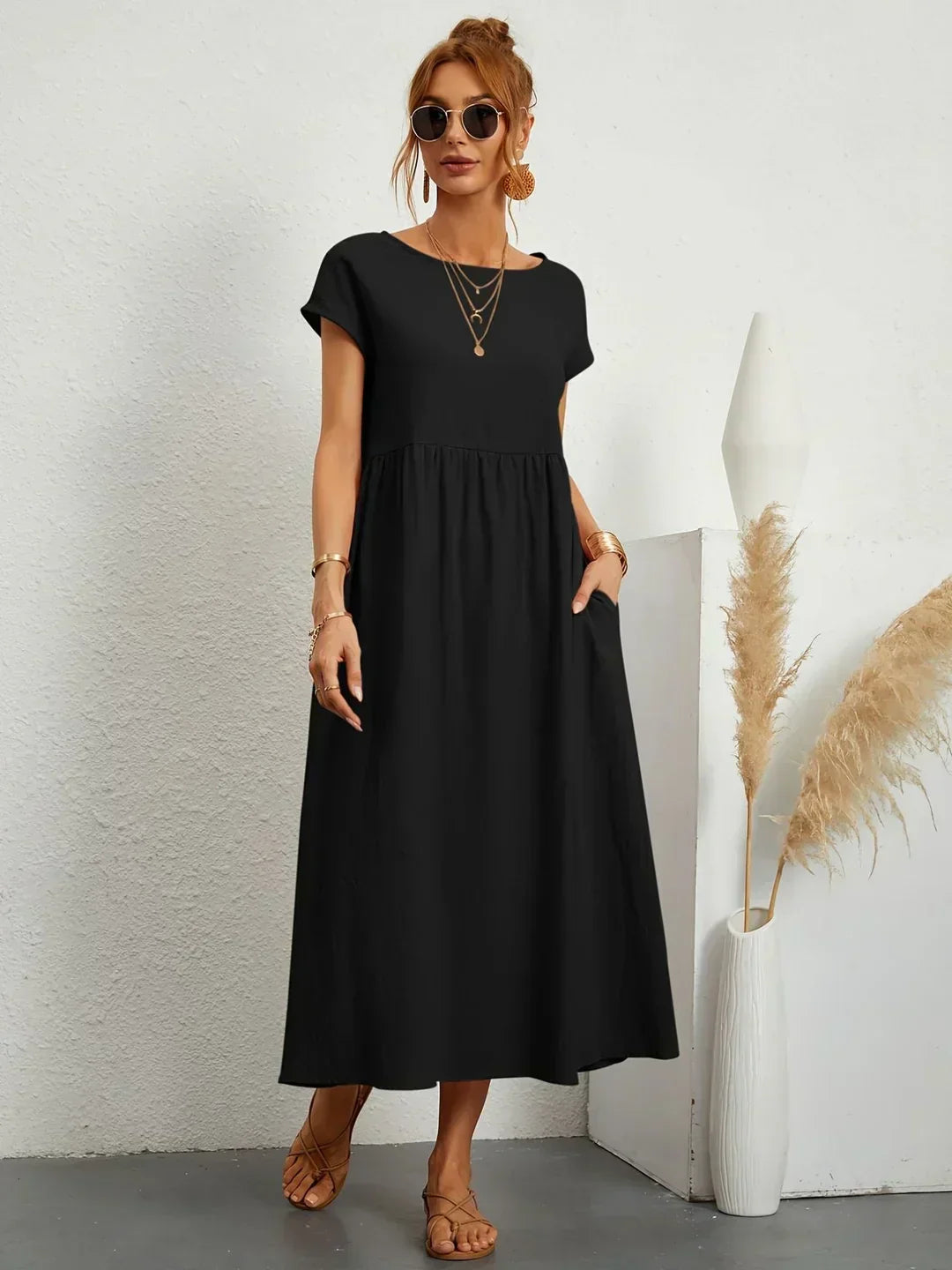 Catalina | Robe midi fluide en coton et soie