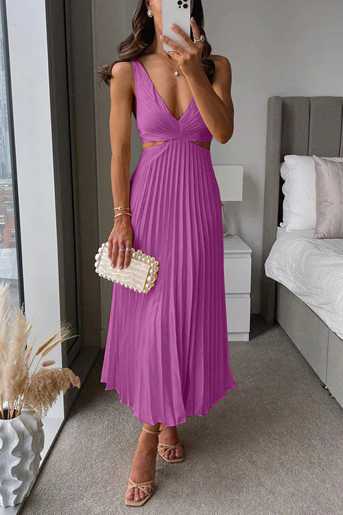 Valeria | Robe maxi plissée à silhouette fluide