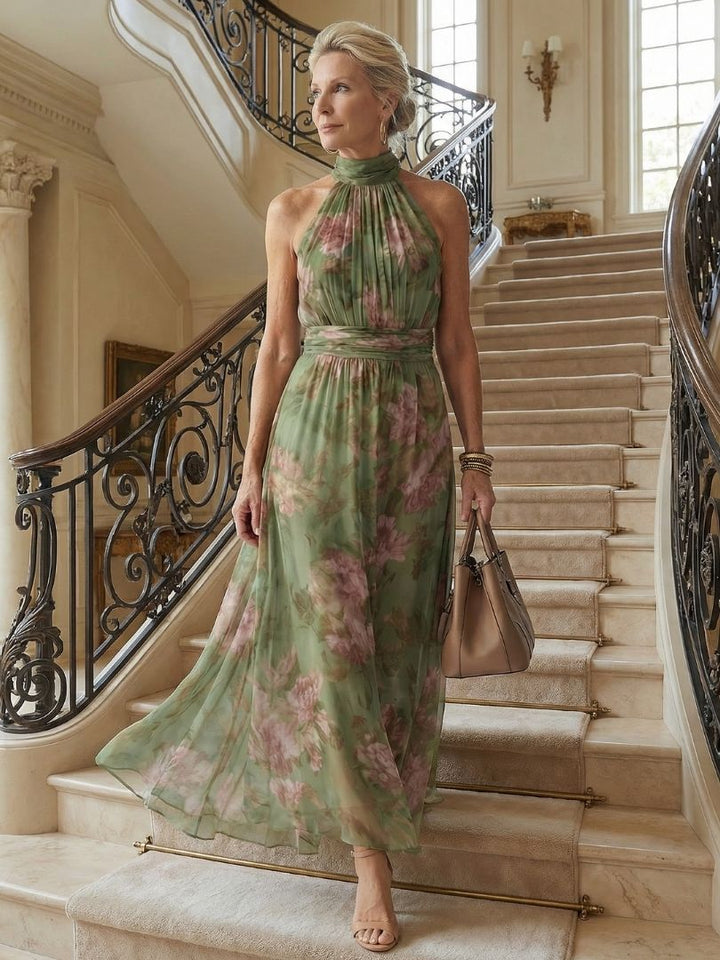 Auvelle | Robe Midi à Dos Nu Froncée