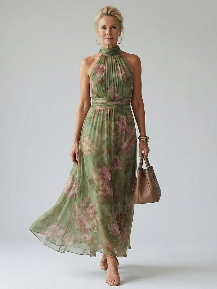 Auvelle | Robe Midi à Dos Nu Froncée
