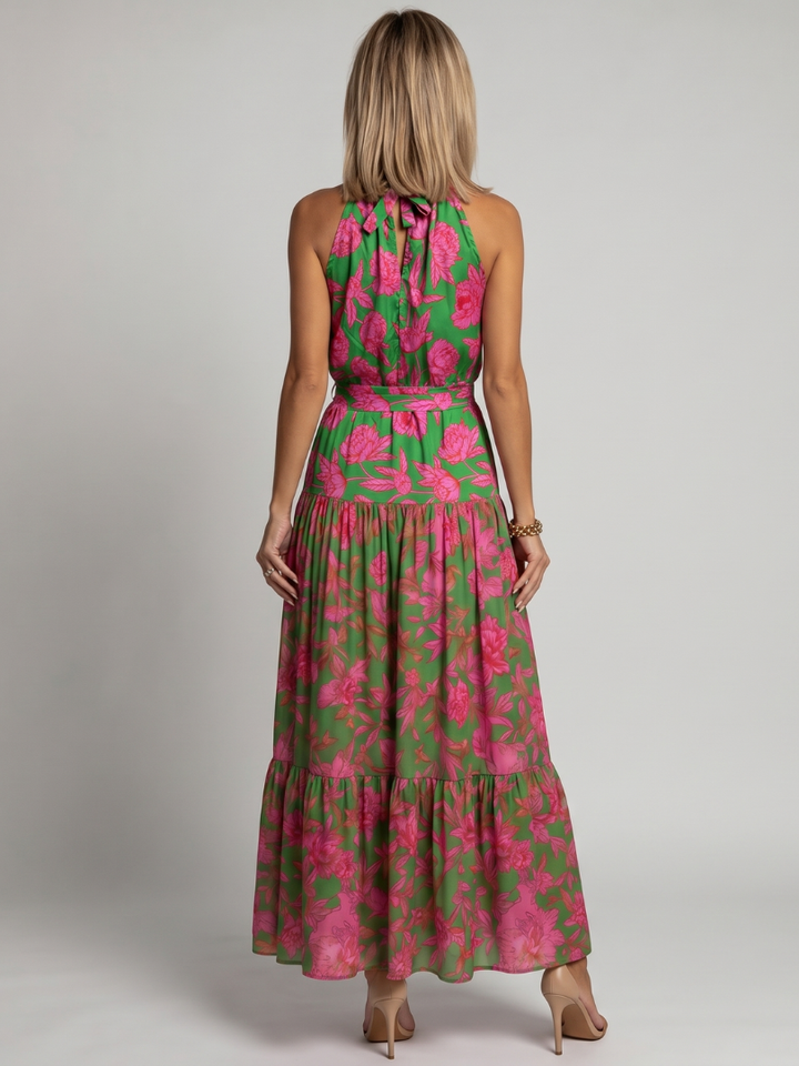 Auvelle | Robe Midi Drapée à Col Halter