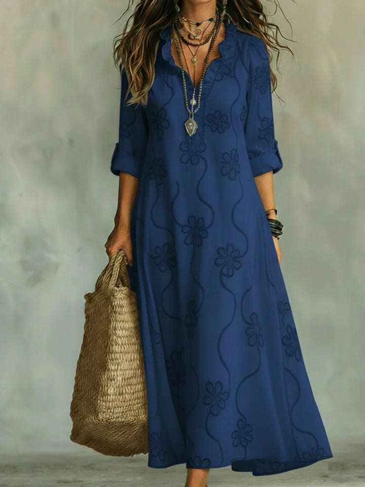 Valentina | Robe maxi bohémienne à silhouette fluide et imprimé floral