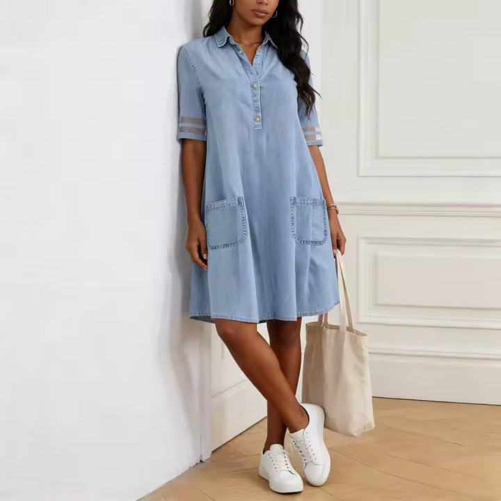 Bretagne | Robe en jean qui met en valeur la silhouette