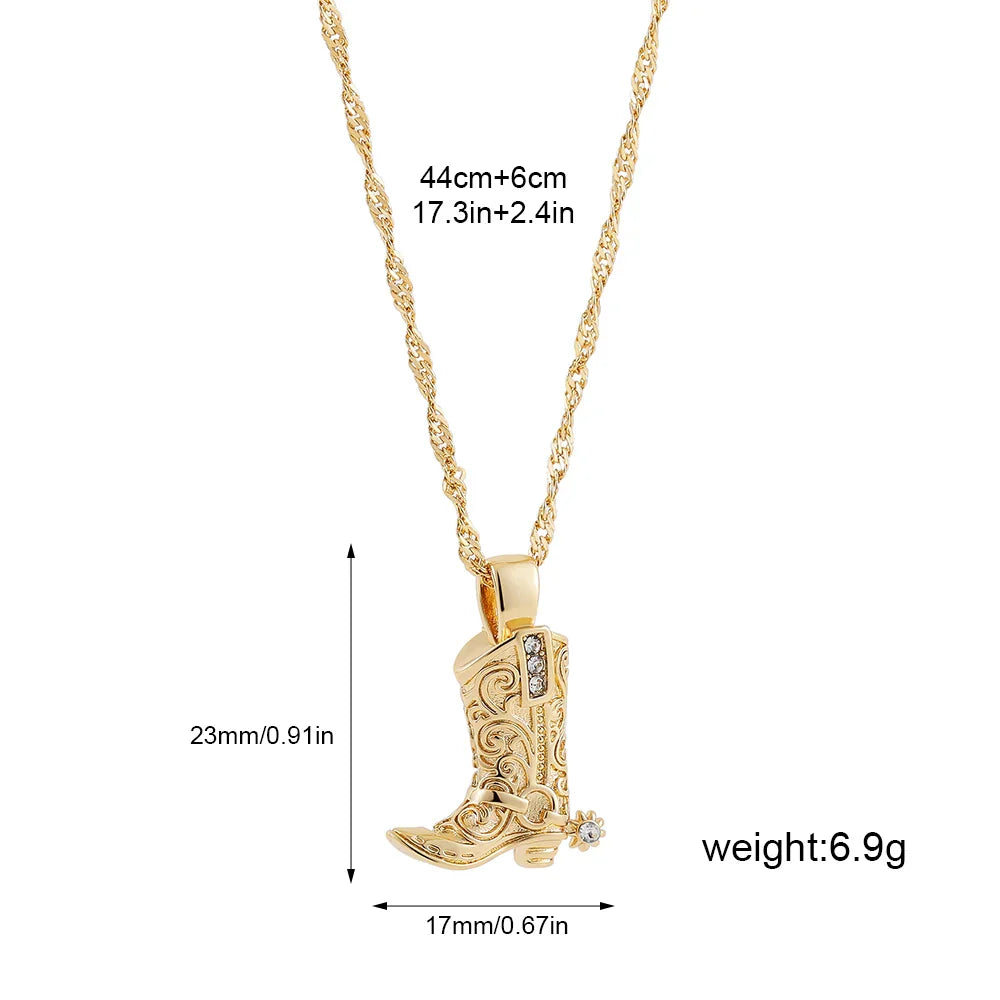 Collier en forme de botte de cowboy délicate