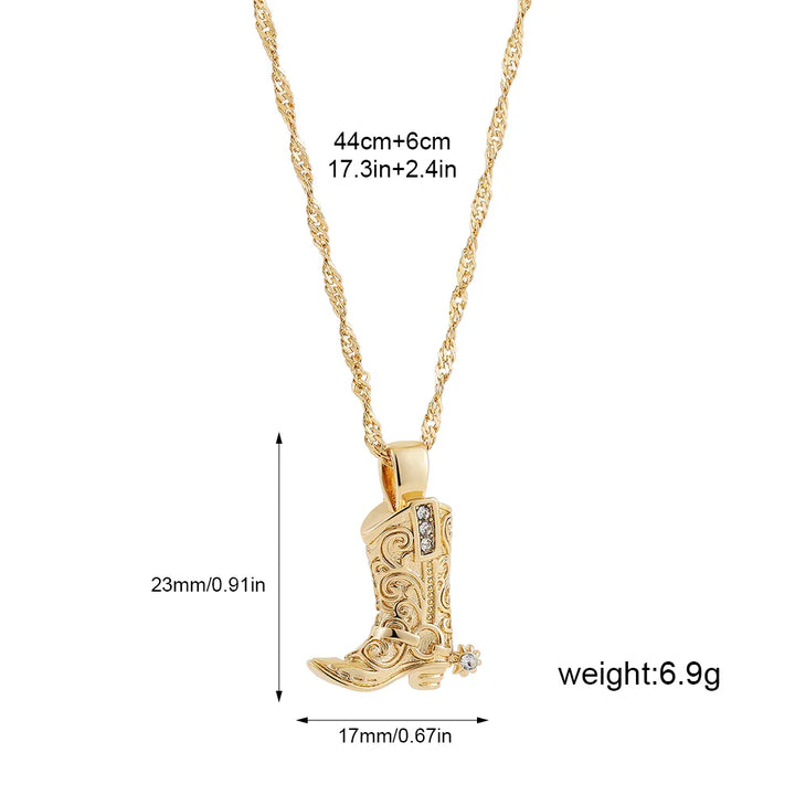 Collier en forme de botte de cowboy délicate