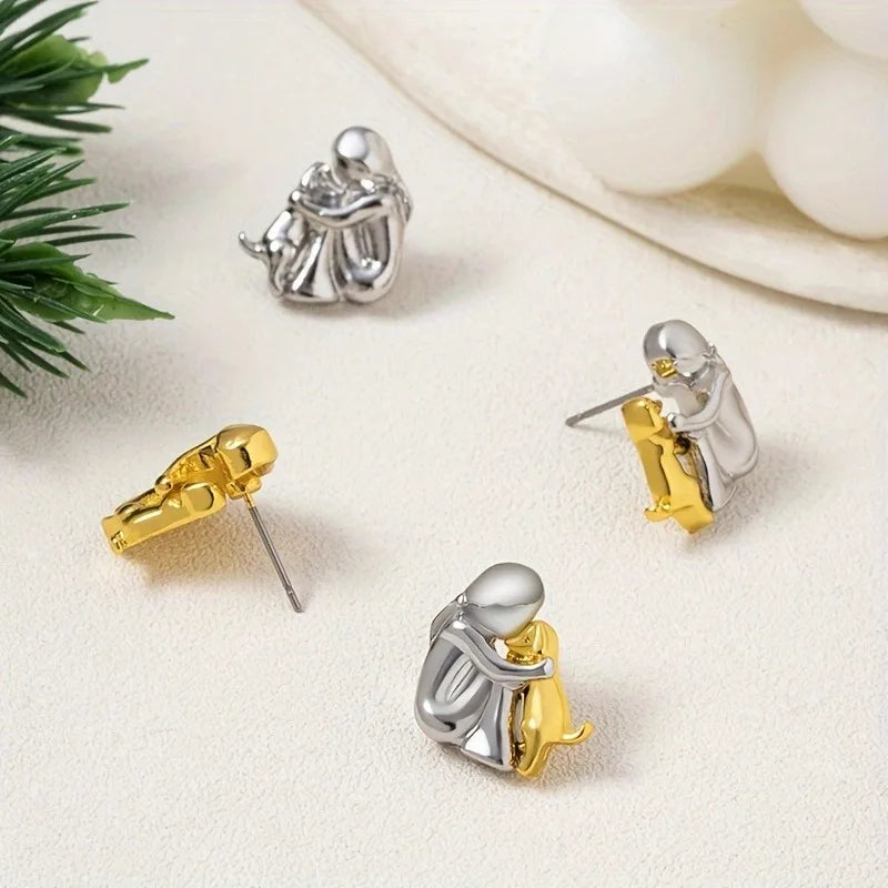 Leila™ | Boucles d'oreilles en argent sterling 925 « Icône de chat »