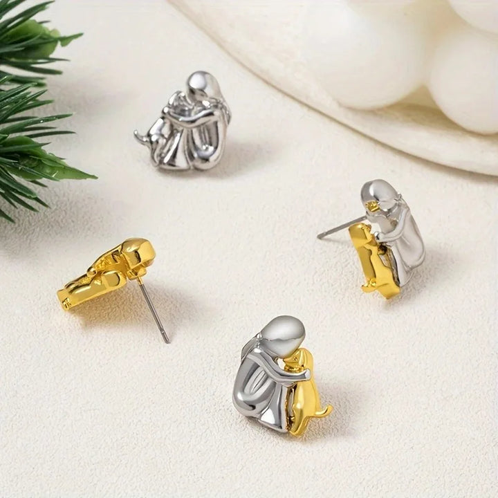 Leila™ | Boucles d'oreilles en argent sterling 925 « Icône de chat »