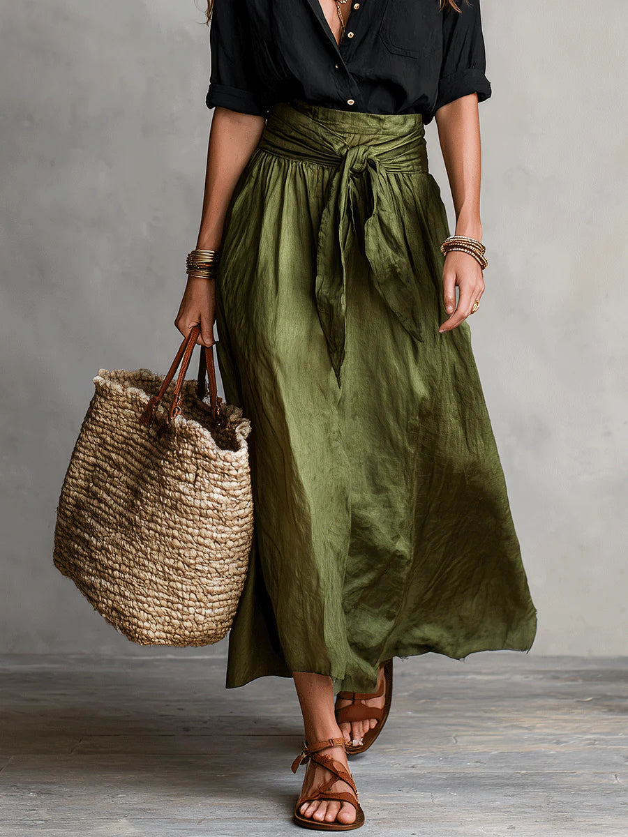 Martina | Robe maxi élégante et fluide à épaule unique