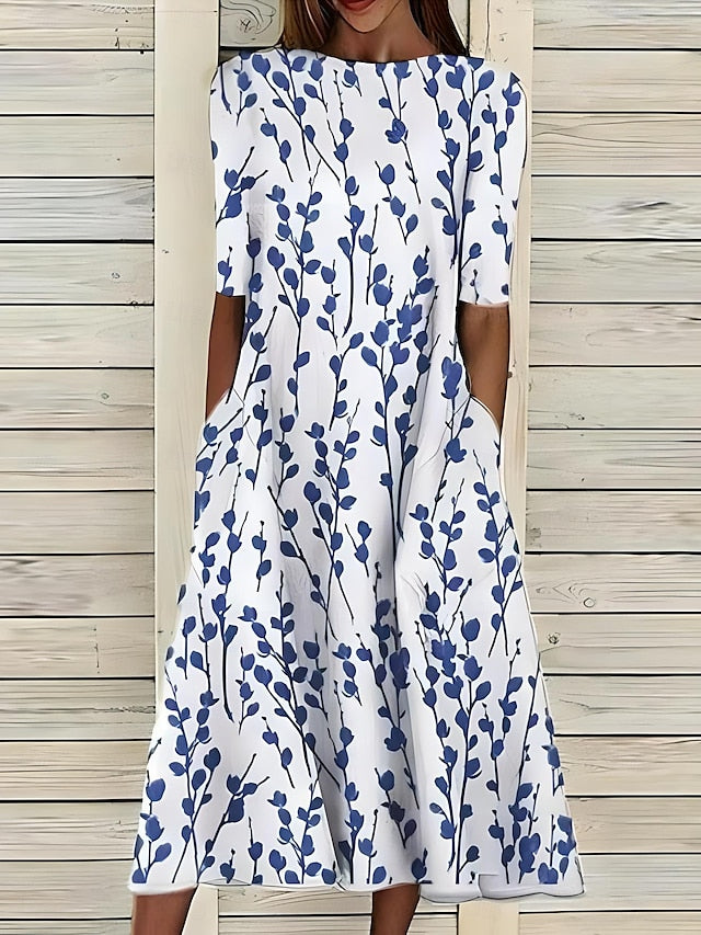 Marina | Robe midi fluide avec imprimé floral
