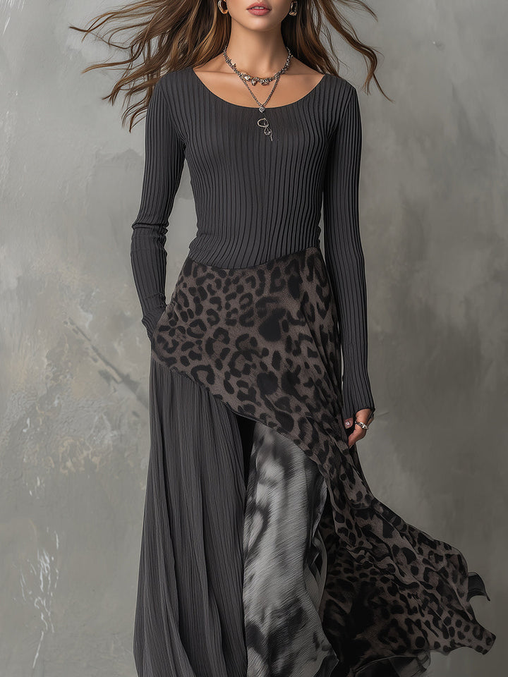 Bárbara | Robe maxi bohème avec imprimé animal