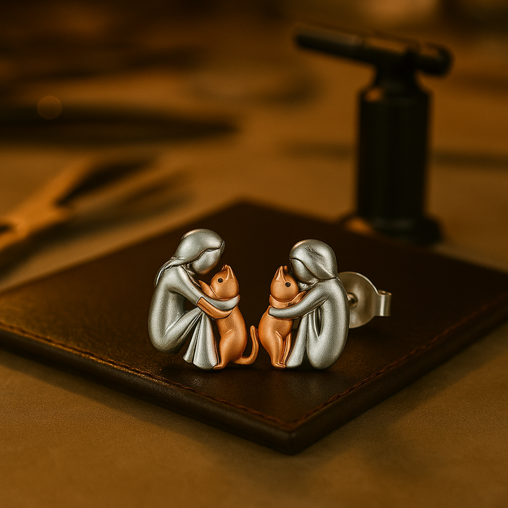 Leila™| Boucles d'oreilles « Icône de chat »