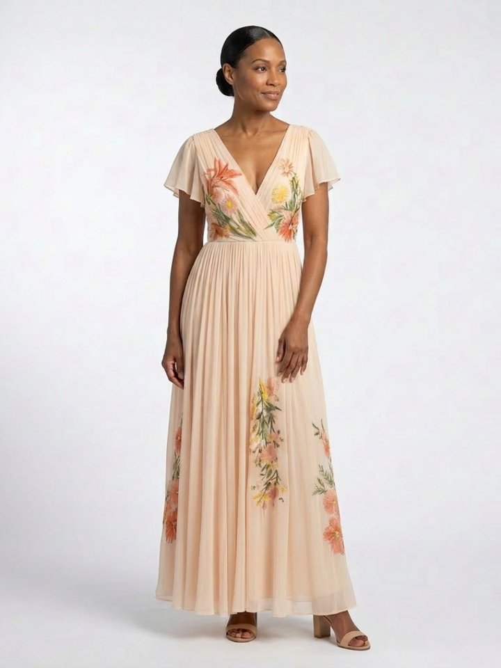 Auvelle | Robe Maxi Florale Plissée Calista