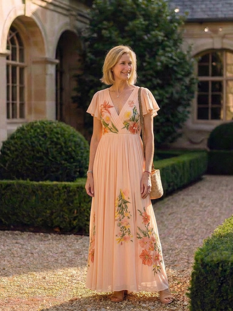 Auvelle | Robe Maxi Florale Plissée Calista
