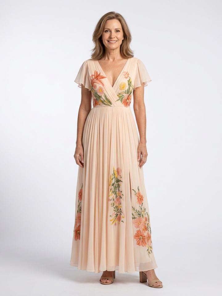 Auvelle | Robe Maxi Florale Plissée Calista