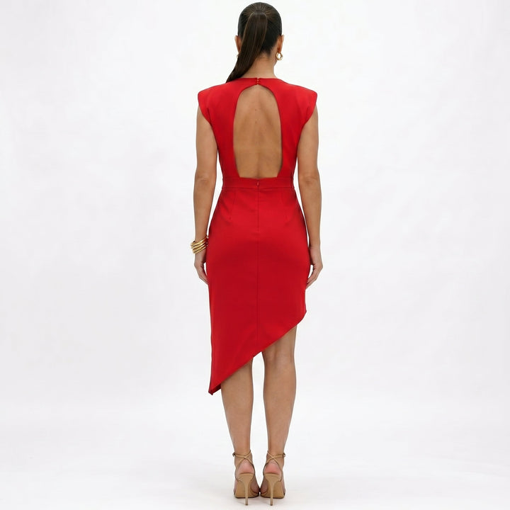 Auvelle | Robe Asymétrique aux Épaules Structurées