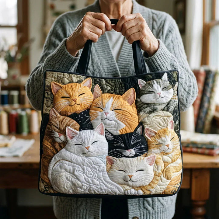 Sac matelassé fait main - Chatons Endormis