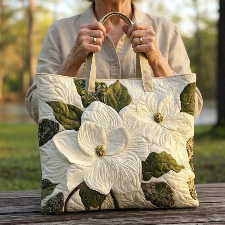 Sac en cuir matelassé fait main - Élégants Lys Blancs