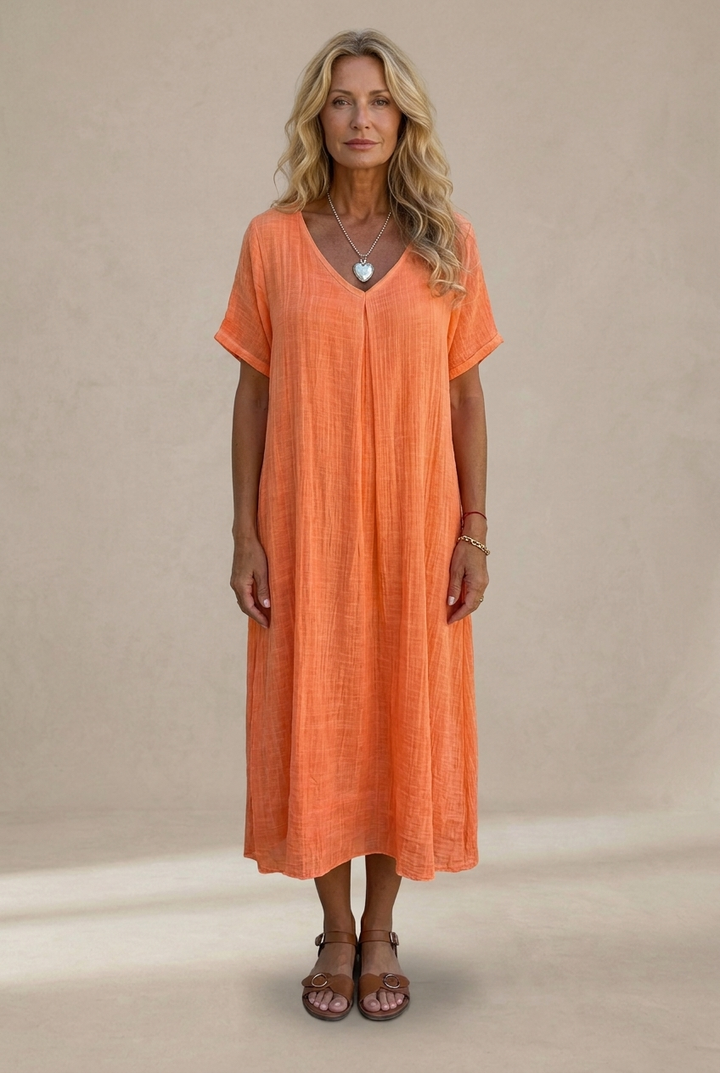 Marisol | Robe maxi ample avec décolleté en V et tombé fluide
